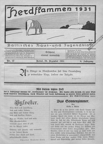 Herdflammen : Baltisches Haus- und Jugendblatt ; 12 1931-12-29