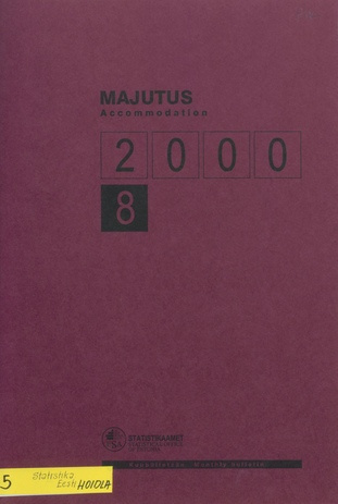 Majutus : kuubülletään = Accommodation : monthly bulletin ; 8 2000-10