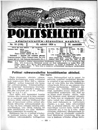 Eesti Politseileht ; 10 1924