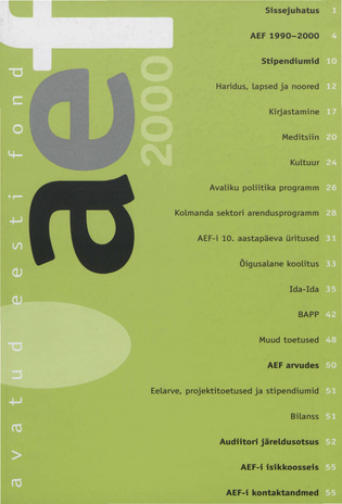 Avatud Eesti Fond 2000 : [aastaraamat]