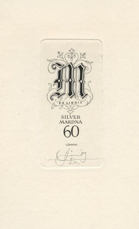 Ex libris Silver Mardna 60 