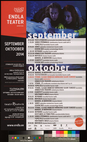 Endla teater : september oktoober 2014