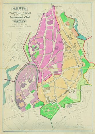 Karte des 1ten u. 2ten Stadt-Quartals der Gouvernements-Stadt Reval