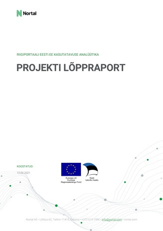 Riigiportaali eesti.ee kasutatavuse analüütika : projekti lõppraport 