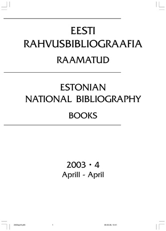 Eesti Rahvusbibliograafia. Raamatud ; 4 2003-04