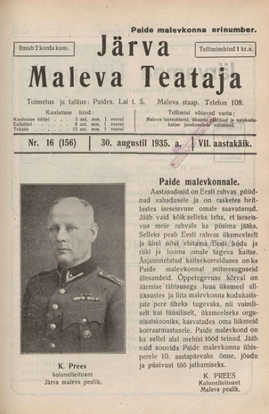 Järva Maleva Teataja ; 16 (156) 1935-08-30