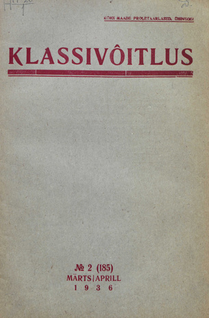 Klassivõitlus ; 2 (185) 1936-03/04