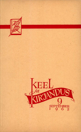 Keel ja Kirjandus ; 9 1962-09