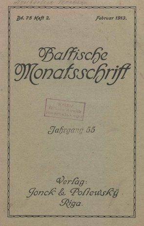 Baltische Monatsschrift ; 2 1913-02