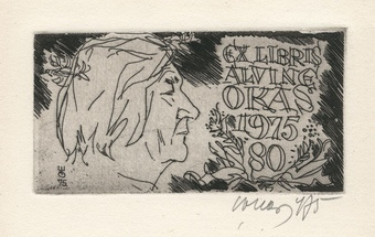 Ex libris Alvine Okas 1975 80 