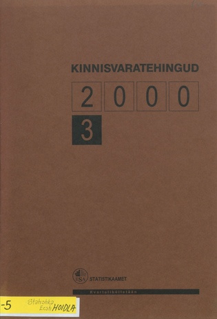 Kinnisvaratehingud : kvartalibülletään ; 3 2000-12