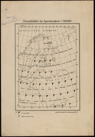 Übersichtsblatt der Operationskarte 1:800000