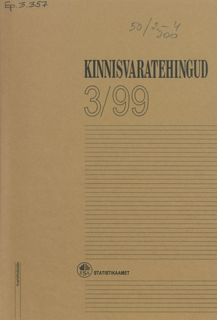 Kinnisvaratehingud : kvartalibülletään ; 3 1999-12