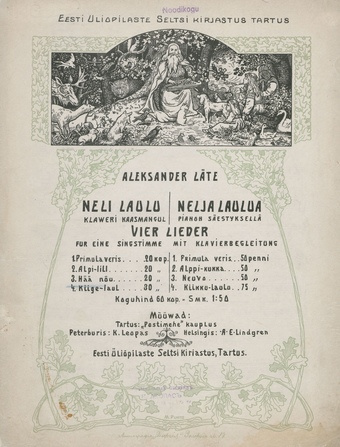 Neli laulu : klaweri kaasmängul. 3, Hää nõu = Nelja laulua : pianon säestyksellä. 3, Neuvo = Vier Lieder : für eine Singstimme mit Klavierbegleitung. [3, Guter Rat : Op. 9 № 3] 