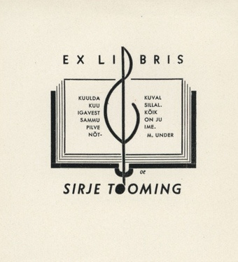 Ex libris Sirje Tooming 