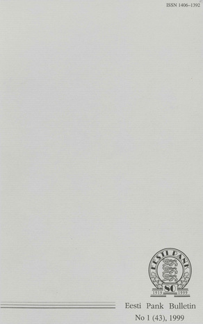 Eesti Pank (Bank of Estonia) : bulletin ; 1 (43) 1999