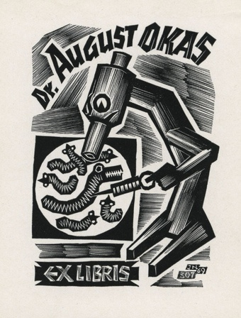 Dr. August Okas ex libris 