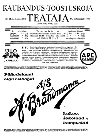 Kaubandus-tööstuskoja Teataja ; 24 1938-12-17