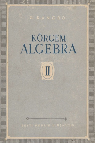 Kõrgem algebra. II