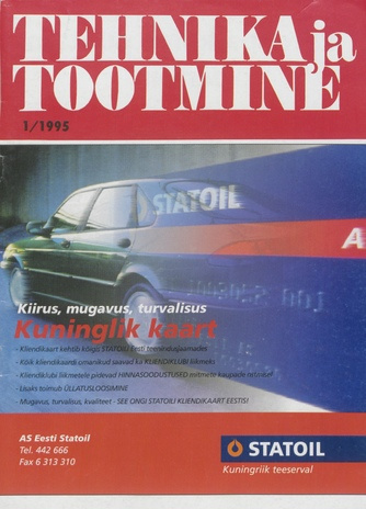 Tehnika ja Tootmine ; 1 1995-01