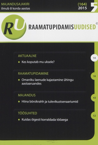 Raamatupidamisuudised : RUP : majandusajakiri ; 5 (164) 2015