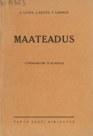 Maateadus : gümnaasiumi IV klassile