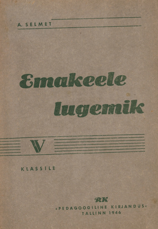 Emakeele lugemik V klassile