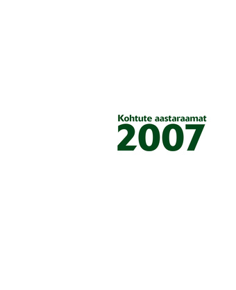 Kohtute aastaraamat : 2007