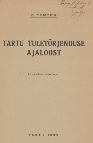 Tartu tuletõrjenduse ajaloost