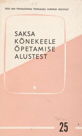 Saksa kõnekeele õpetamise alustest