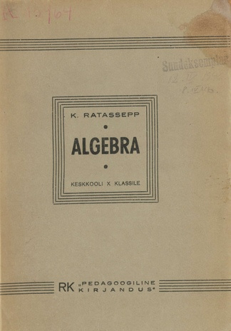 Algebra keskkooli X klassile