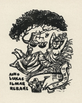 Aino Lukas Ilmar Rebane ex libris 