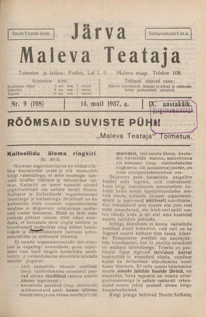 Järva Maleva Teataja ; 9 (198) 1937-05-14