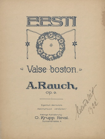 Eesti : valse boston : op. 9 