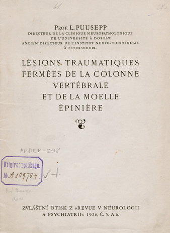 Lésions traumatiques fermées de la colonne vertébrale et de la moelle épinière 