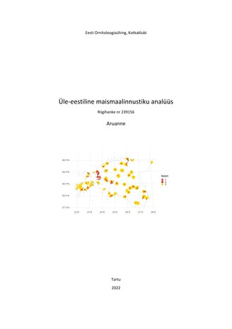 Üle-eestiline maismaalinnustiku analüüs : Riigihanke nr 239156 aruanne 