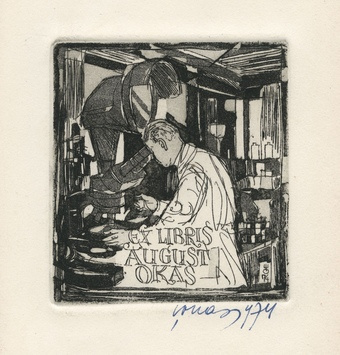 Ex libris August Okas 