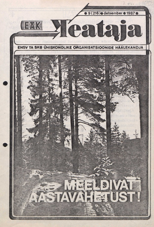 Teataja : ENSV TA SKB ühiskondlike organisatsioonide häälekandja ; 9(216) 1987-12