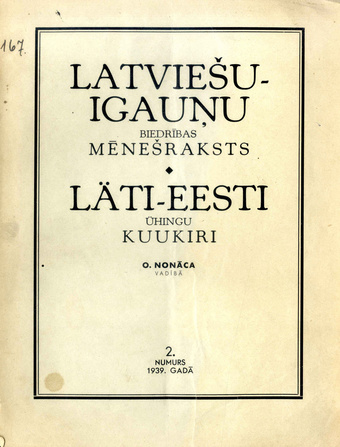 Läti-Eesti Ühingu kuukiri = Latvijas-Igaunijas Biedribas meneðraksts ; 2 1939-06