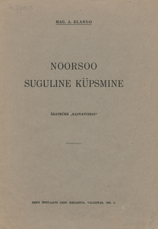 Noorsoo suguline küpsmine 