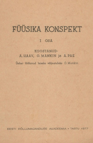 Füüsika konspekt. 1. [osa] 