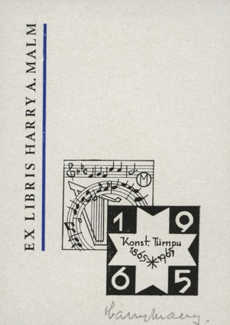 Ex libris Harry A. Malm 1965 