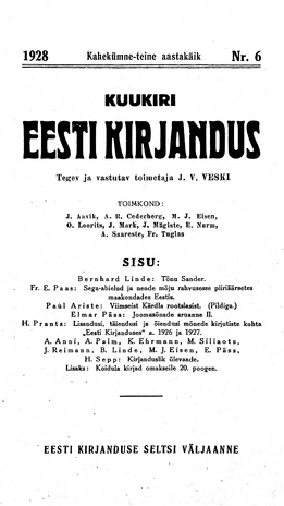 Eesti Kirjandus ; 6 1928
