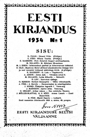 Eesti Kirjandus ; 1 1934