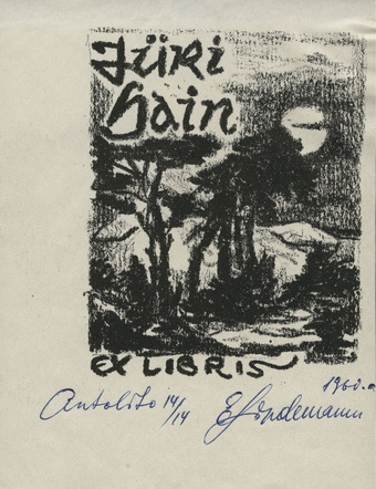 Jüri Hain ex libris 