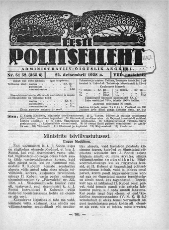 Eesti Politseileht ; 51-52 1928