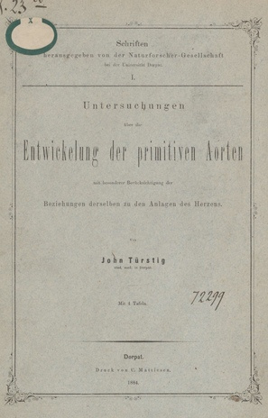 Untersuchungen über die Entwickelung der primitiven Aorten mit besonderer Berücksichtigung der Beziehungen derselben zu den Allagen des Herzens