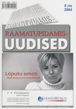 Raamatupidamisuudised : RUP : majandusajakiri ; 5 (76) 2004