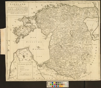 Liefland oder die beyden Generalgouvernementer und Herzogthümer Lief- und Ehstland : nebst der Provinz Oesel und der Stadt Narva ; nach Anleitung der neuesten St. Peterburgschen Charten vom Jahr 1770 und 1772 