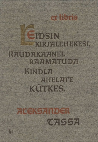 Ex libris Aleksander Tassa 